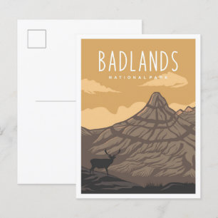 Badlands National Park South Dakota USA Reizen Briefkaart