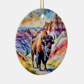 Badlands National Park South Dakota Waterverf Keramisch Ornament (Rechts)