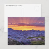 Badlands National Park Sunset, South Dakota Briefkaart (Voorkant / Achterkant)