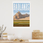Badlands National Park Travel Poster Print (Keuken)