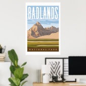 Badlands National Park Travel Poster Print (Thuiskantoor)