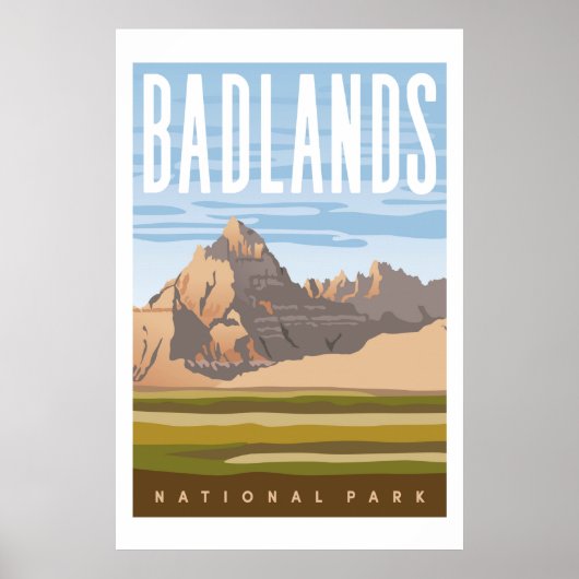 Badlands National Park Travel Poster Print (Voorkant)