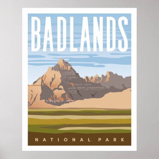 Badlands National Park Travel Poster Print (Voorkant)