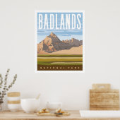 Badlands National Park Travel Poster Print (Keuken)