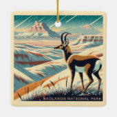 Badlands National Park Winter Souvenir Gift Keramisch Ornament (Achterkant)