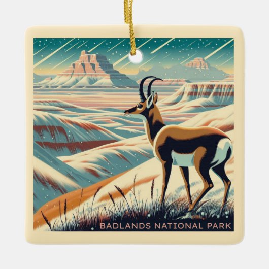 Badlands National Park Winter Souvenir Gift Keramisch Ornament (Voorkant)