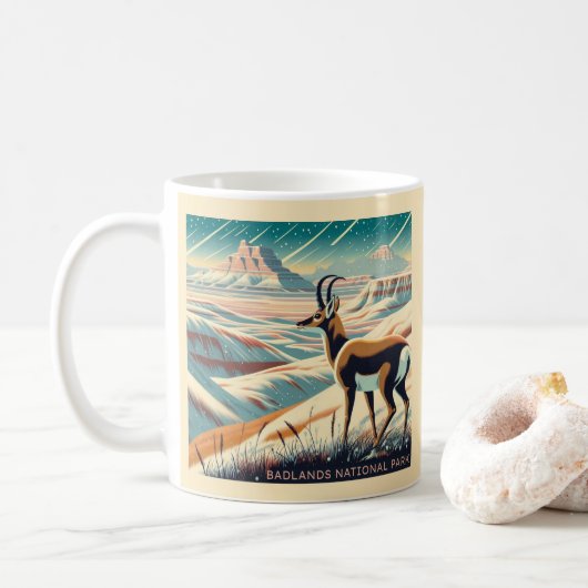 Badlands National Park Winter Souvenir Gift Koffiemok (Met donut)