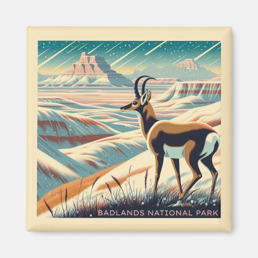 Badlands National Park Winter Souvenir Gift Magneet (Voorkant)