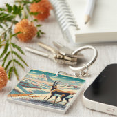 Badlands National Park Winter Souvenir Gift Sleutelhanger (Voorkant Rechts)