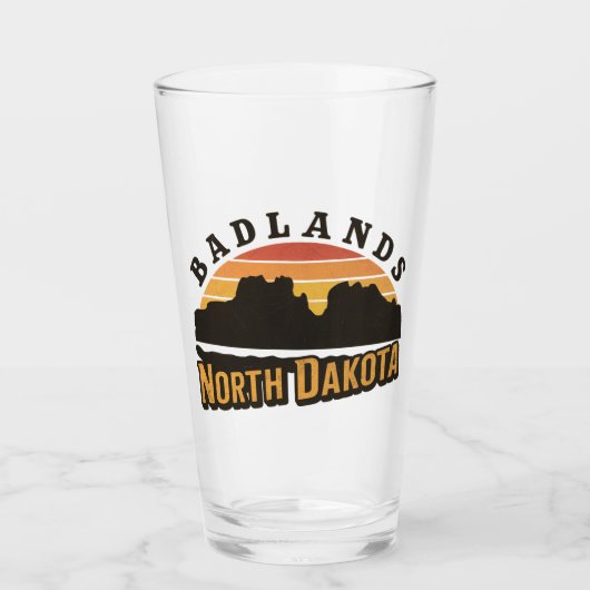 Badlands North Dakota Retro Glas (Voorkant)