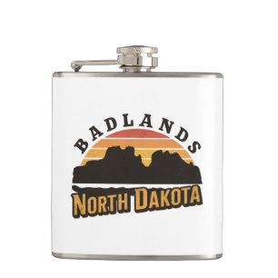 Badlands North Dakota Retro Heupfles