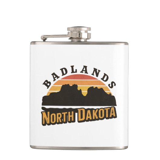 Badlands North Dakota Retro Heupfles (Voorkant)