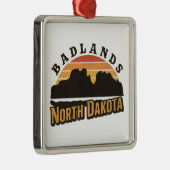 Badlands North Dakota Retro Metalen Ornament (Rechts)