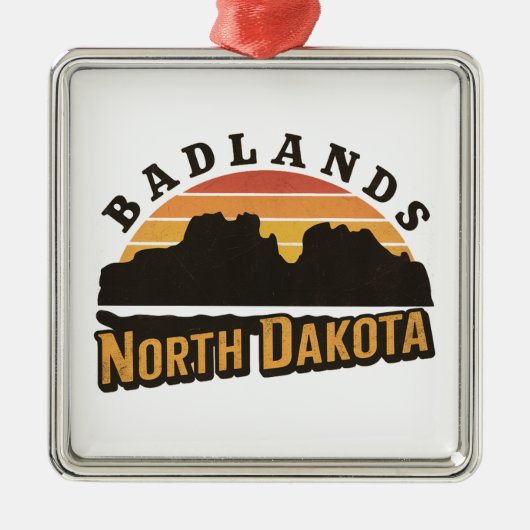 Badlands North Dakota Retro Metalen Ornament (Voorkant)