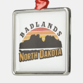 Badlands North Dakota Retro Metalen Ornament (Links)