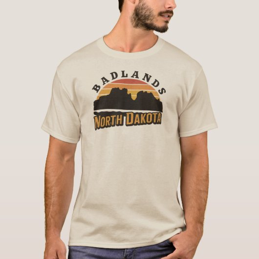 Badlands North Dakota Retro T-shirt (Voorkant)