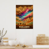 Badlands South Dakota Retro Kunst Poster (Keuken)