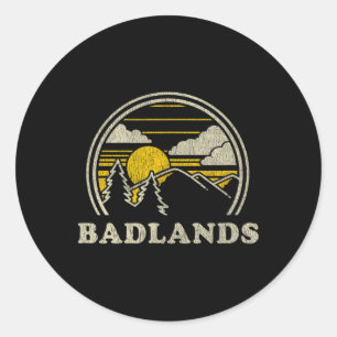 Badlands South Dakota Sd T-shirt vintage wandelen Ronde Sticker