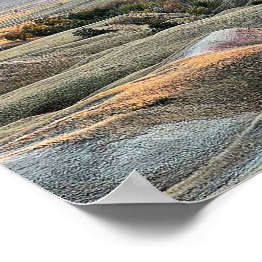Badlands Sunset Dakota Landschap Poster (Hoek)