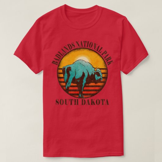 Badlands US Nationaal Park South Dakota Bison Hiki T-shirt (Design voorkant)
