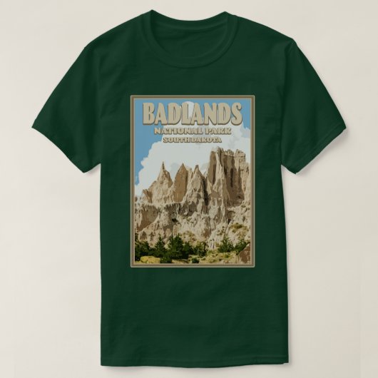 Badlands US Nationaal Park Zuid-Dakota T-shirt (Design voorkant)