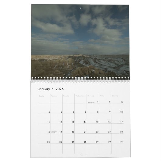 Badlands van South Dakota Kalender (Jan 2026)