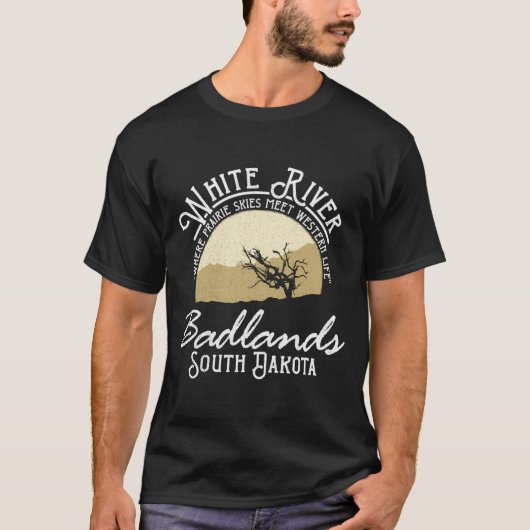 Badlands, Zuid-Dakota (goud) T-shirt (Voorkant)