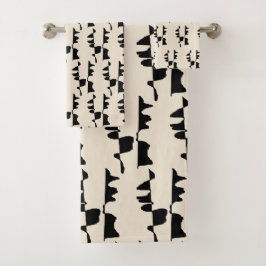 Badlinnen Set - Abstract Dubbele Kant Bad Handdoek