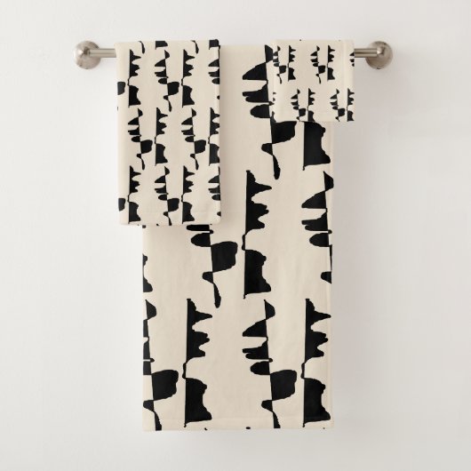 Badlinnen Set - Abstract Dubbele Kant Bad Handdoek (Insitu)