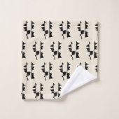 Badlinnen Set - Abstract Dubbele Kant Bad Handdoek (Wasdoekje)