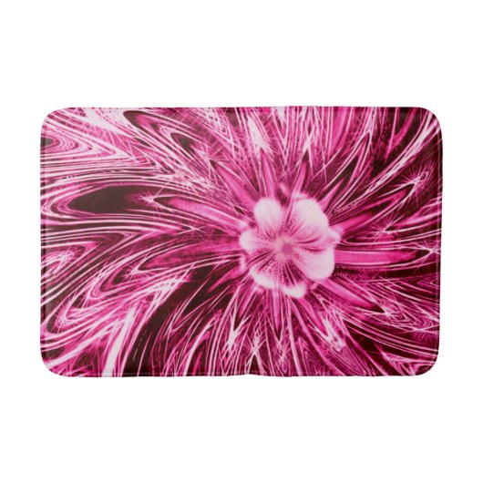Badmat Abstracte lijnen Paarse bloem (Voorkant)