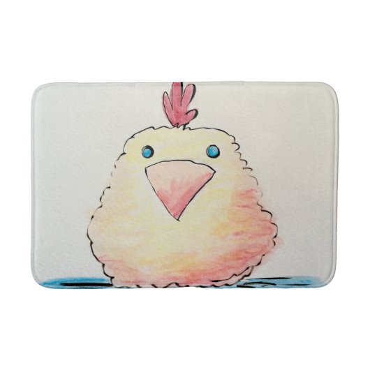 Badmat, Baby Kuiken Aquarel Badmat (Voorkant)