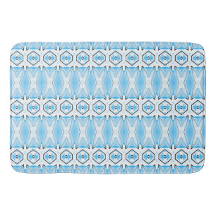 Badmat, Blauw & wit klassiek patroon Badmat