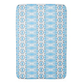 Badmat, Blauw & wit klassiek patroon Badmat (Voorkant Verticaal)