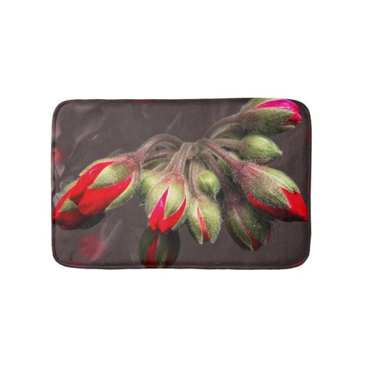 Badmat bloeit rood en donker (Voorkant)