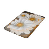 Badmat Bloemen Wit Zwart Sinaasappel (Gekanteld)