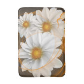 Badmat Bloemen Wit Zwart Sinaasappel (Voorkant Verticaal)