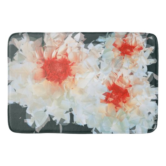 Badmat Bloemen Witte Zwarte kubist (Voorkant)