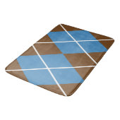 Badmat/Bruin en Blauw Ruitpatroon Badmat (Gekanteld)
