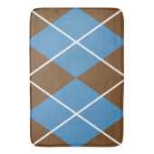 Badmat/Bruin en Blauw Ruitpatroon Badmat (Voorkant Verticaal)