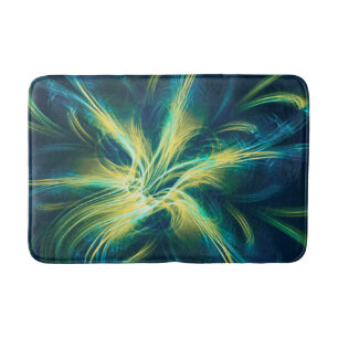 Badmat Fractal Bloem Blauw Palet