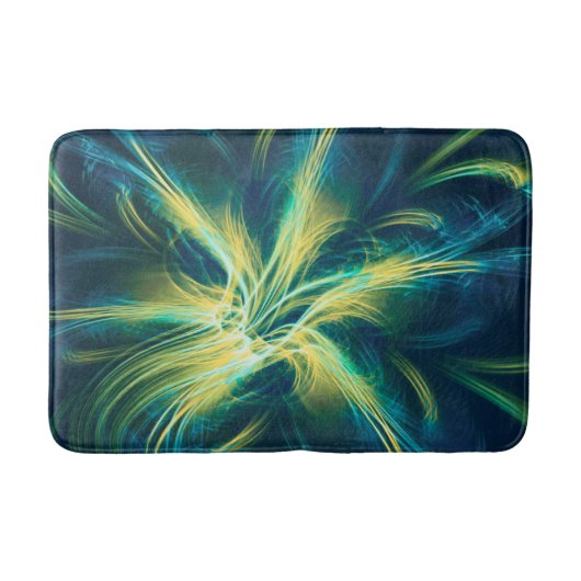 Badmat Fractal Bloem Blauw Palet (Voorkant)