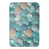 Badmat glinsterende Blauwgroen zeemeerminstaart en (Voorkant Verticaal)