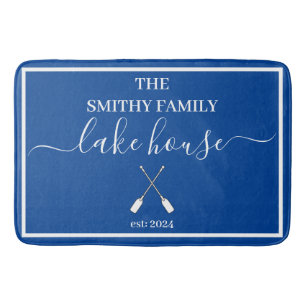 Badmat - Lake House Blauw en Wit
