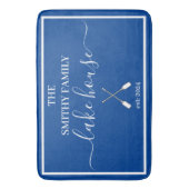Badmat - Lake House Blauw en Wit (Voorkant Verticaal)