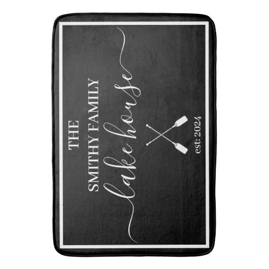 Badmat - Lake House Zwart-wit (Voorkant Verticaal)