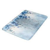 Badmat met blauwe bloemen en parels (Gekanteld)