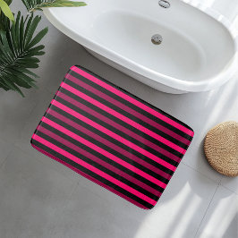 Badmat met magenta en zwarte strepen