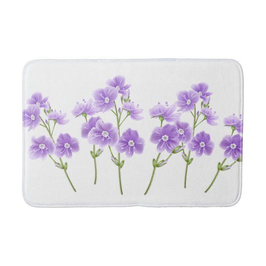 Badmat-Paarse wilde bloemen Badmat (Voorkant)