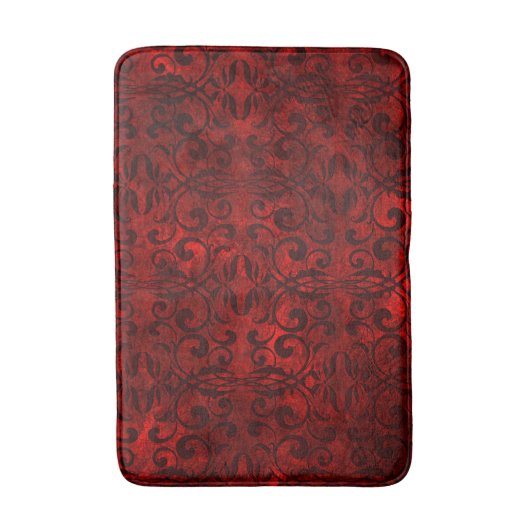 Badmat/Rood en Zwart Grunge Badmat (Voorkant Verticaal)